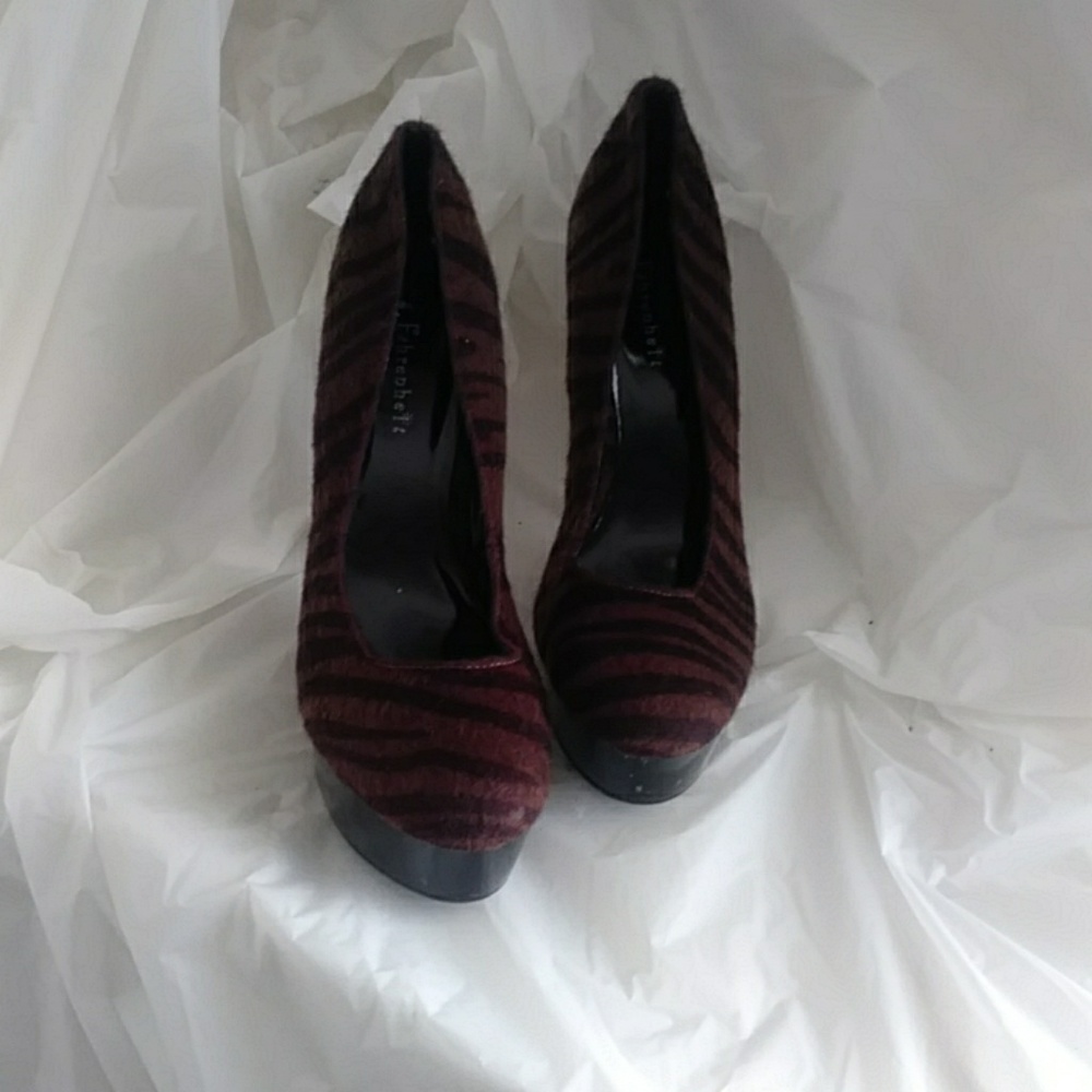 Two-toned Brown zebra print heels